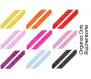 Rüschenborte Organza 20mm DOTS